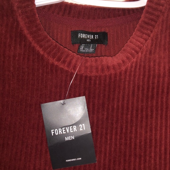Forever 21 - Burgundy Velour / Velvet T-Shirt - Picture 2 of 3